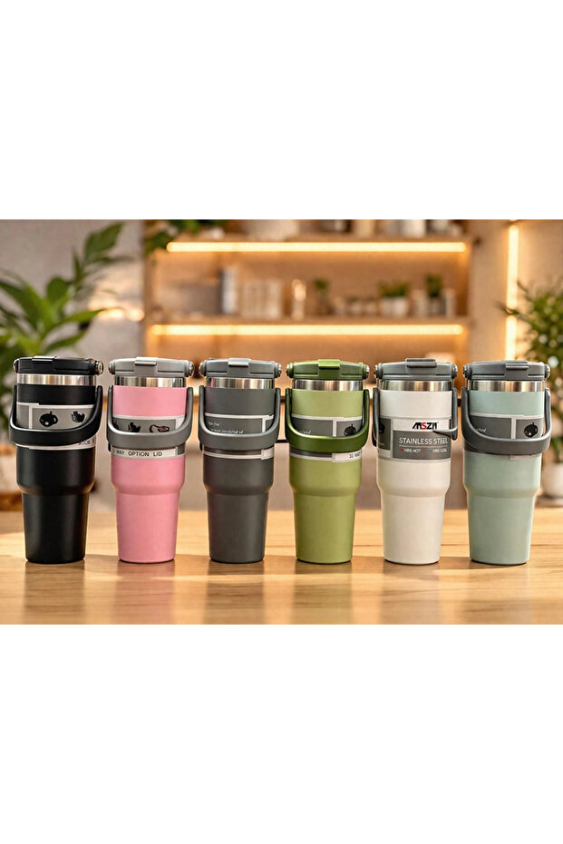 700 ml stainless steel thermos mug with carrying handle - vacuum insulated cup liv228