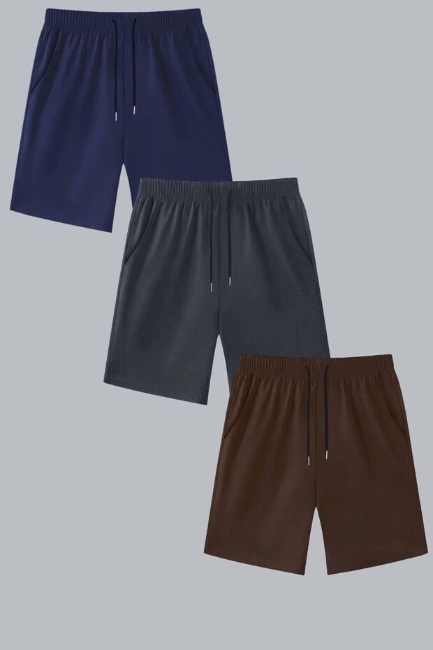 Busekids Unisex Summer Shorts/Capri Set of 3 Comfortable Fit 9 Colors