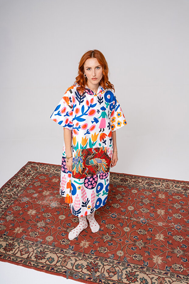 Surf Summer Poncho Hooded Bathrobe Beach Towel