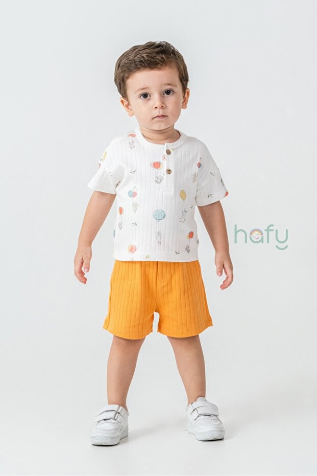 Colorful Balloon Patterned, Summer Boy/Baby Shorts Set