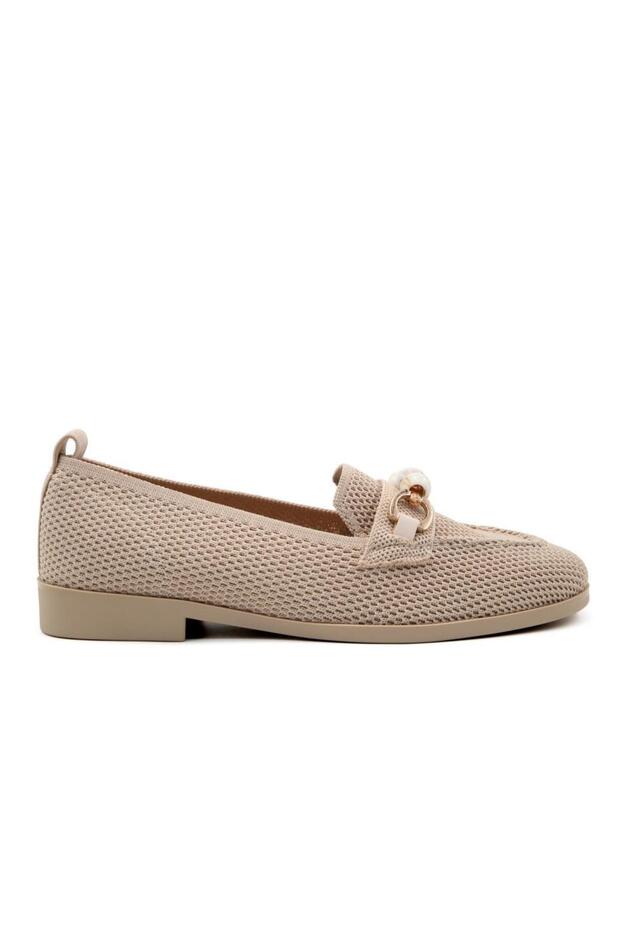 128-486 Beige Women's Ballerinas