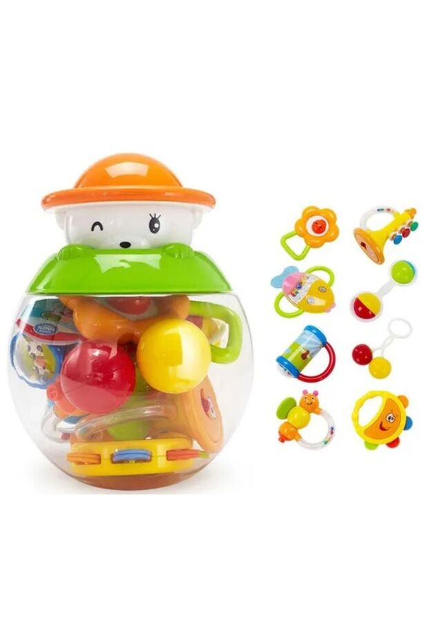 - Baby Rattle Toy Gift Set With Storage Ball - Multicolor