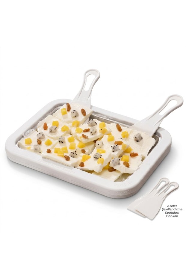 Household Type Milk and Fruit Ice Cream Making Tray Pan with Spatula Household Type Bowl Apparatus Ice