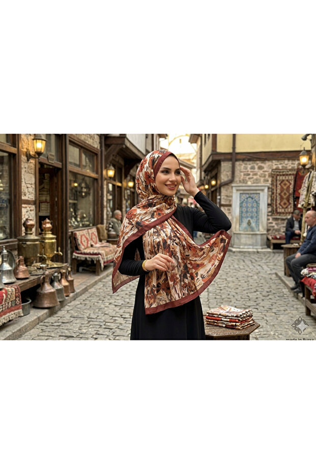 Patterned bamboo scarf