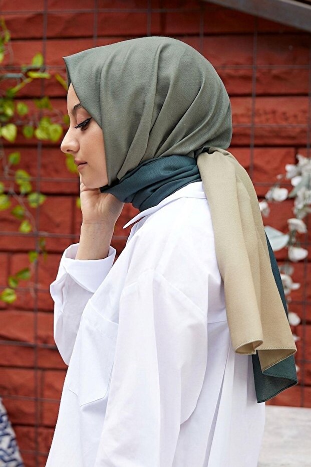 Gradient Pattern Anthracite-Gold Soft Cotton Shawl - 1