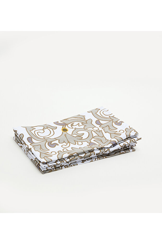 cotton 43x43cm White/Silver Napkin