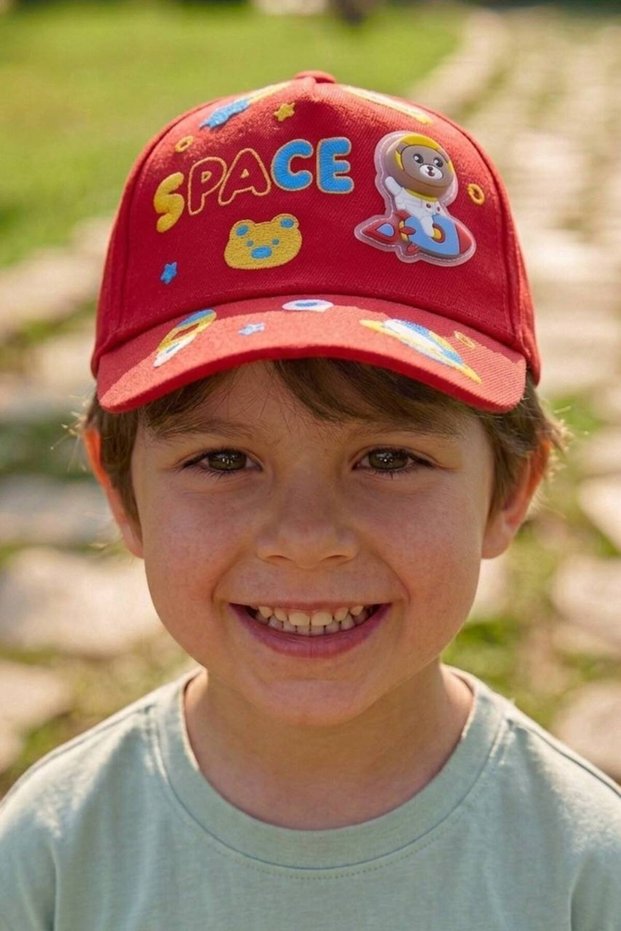 3D Lighted Space Astronaut Teddy Bear Figured Fun Boy's Hat