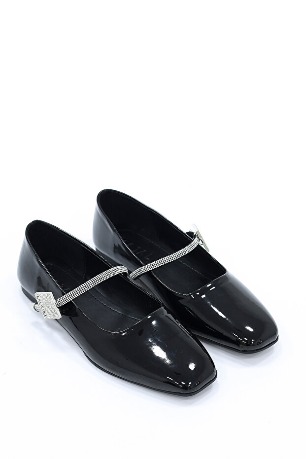 Int 501 Flat Sole Ballerinas with Stone Buckle