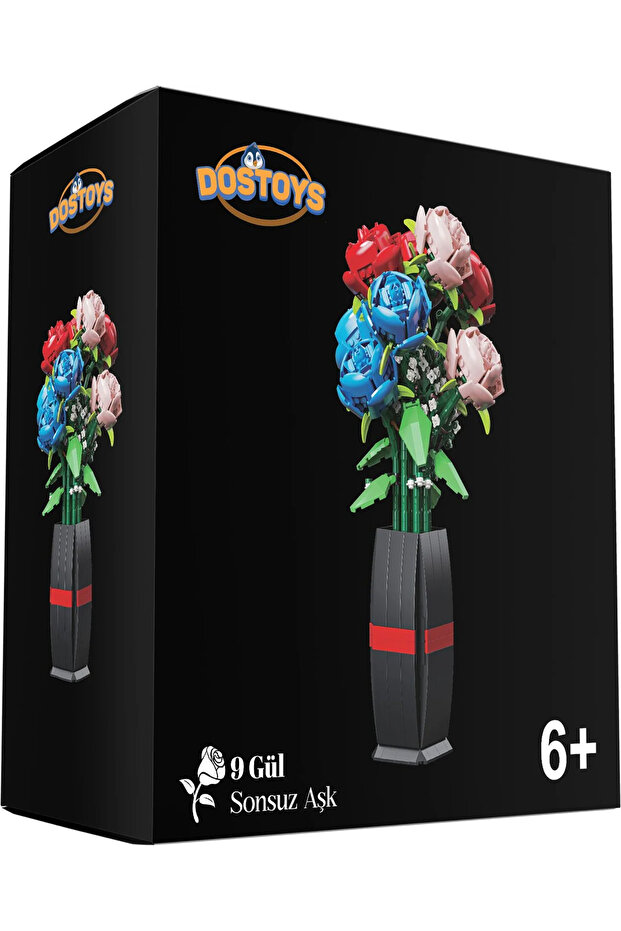 Building Block Series Flower Making Set Rose Bouquet 9-Piece Legom