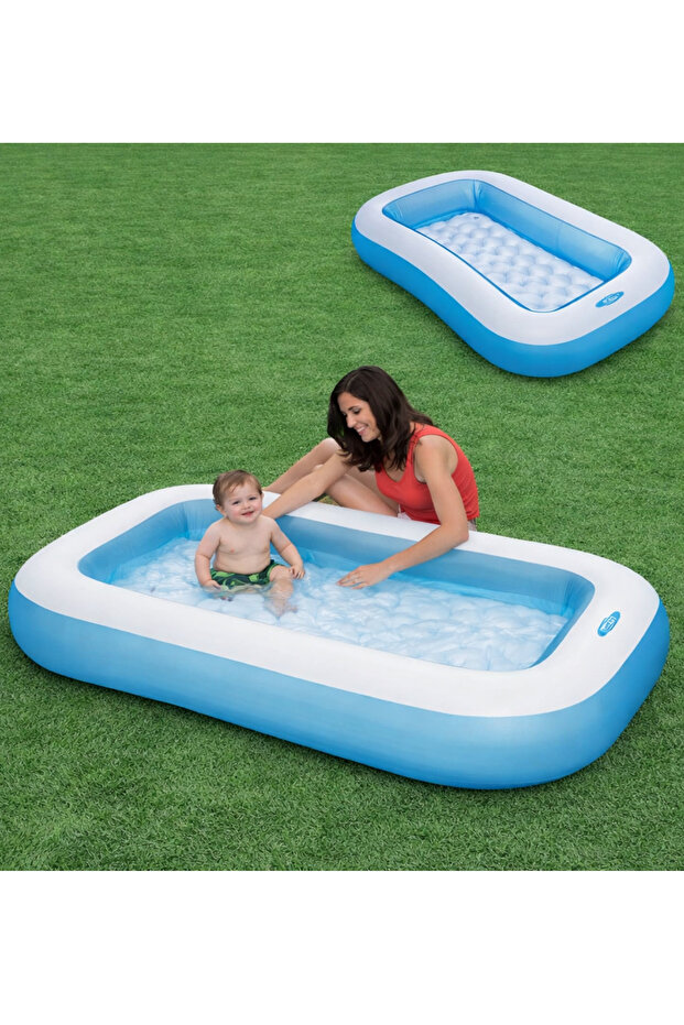 166X100X25 cm Inflatable Soft Bottom Rectangular Knuckle Shim Water Pool Play Pool
