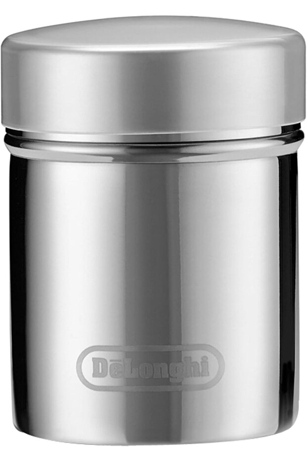 De’Longhi Stainless Steel Cocoa Shaker & Sprinkler 175ml, Dishwasher Safe, Silver - DLSC061
