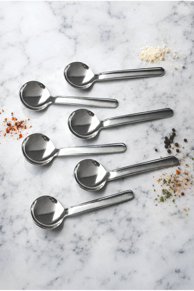 Set of 6 Stainless Steel Spice Spoons, Coffee and Sugar Spoons 8 cm