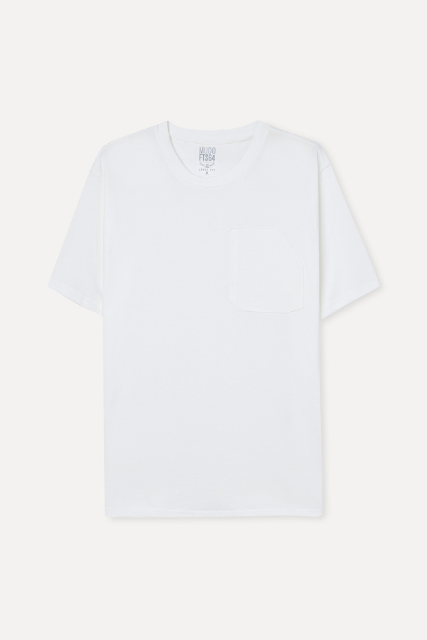 Men's Off-White Loose Fit Crew Neck T-Shirt