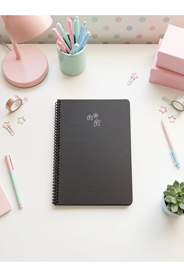 Black Spiral Notebook - 120 Gsm Black Paper - 17X24Cm