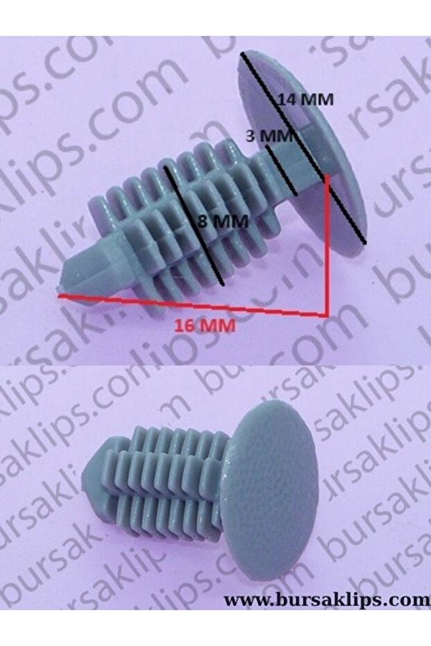 2845- Flooring Clip for Citroen Berlingo 1-2,Peugeot Partner 1-2 (Light Grey) - 896457 (10 Pieces)