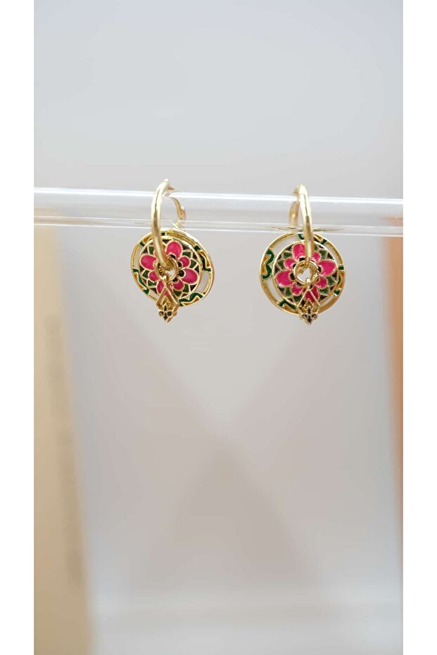 Colorful Charm Detail Dangle Earrings
