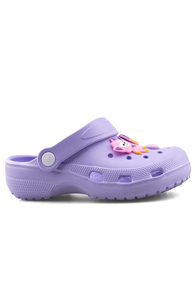 Figured Practical Unisex Children's Slippers Lilac Slippers for Garden, Beach, Nursery Use