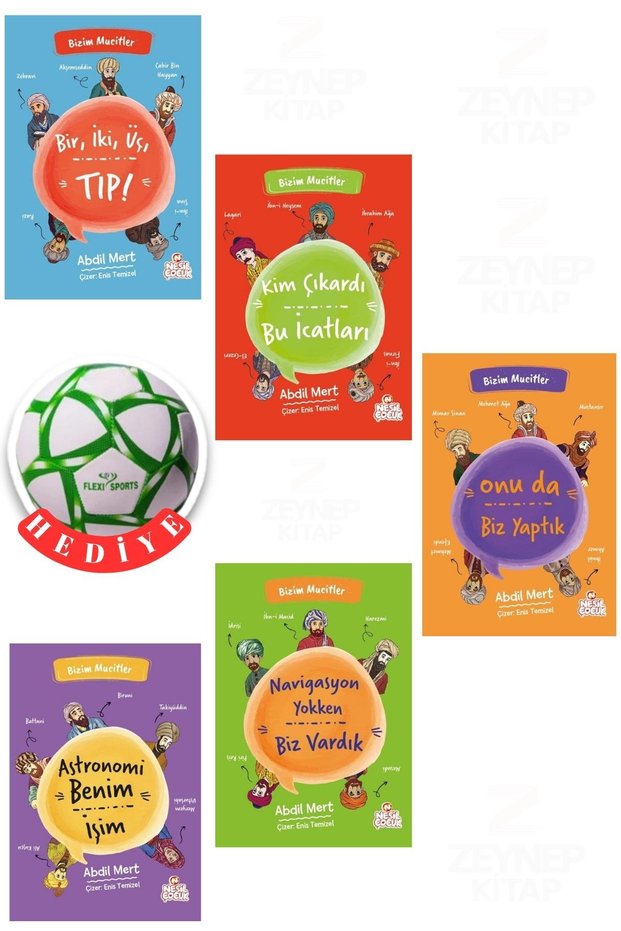 Bizim Mucitler 5 Kitap Set-Futbol Topu Hediyeli