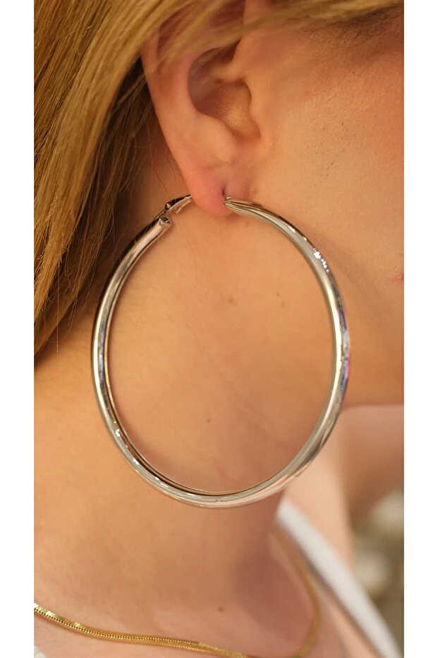 Curved Large Size Hoop Earrings