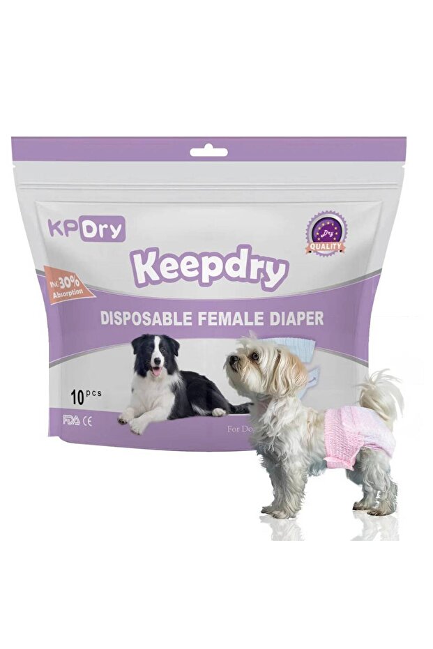 - Keep Dry Disposable Female Dog Diapers Pant-Style Pull-On Design (Pack Of 10) / X-Large