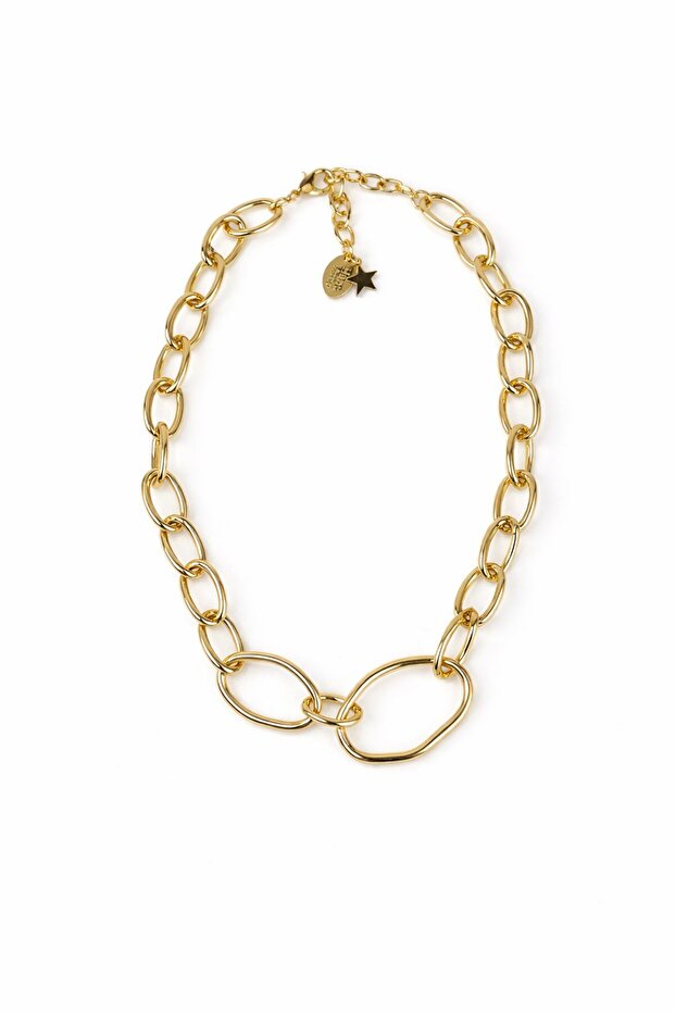 Geometric Shaped Gold Chain Necklace