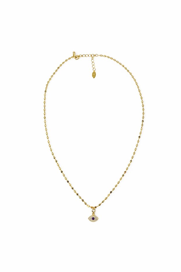 Eye Figured Crushed Ball Chain Necklace