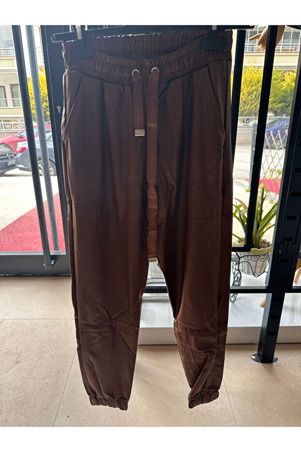 Deri Jogger Kadın Pantolon