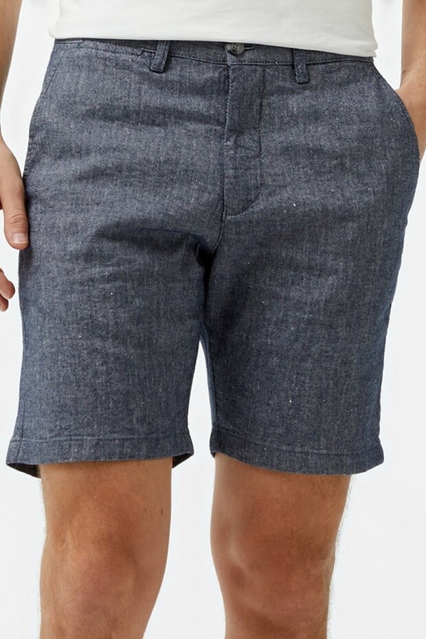 Men's Slim Fit Bermuda Shorts Men's Slim Fit Linen Bermuda Shorts Navy Blue