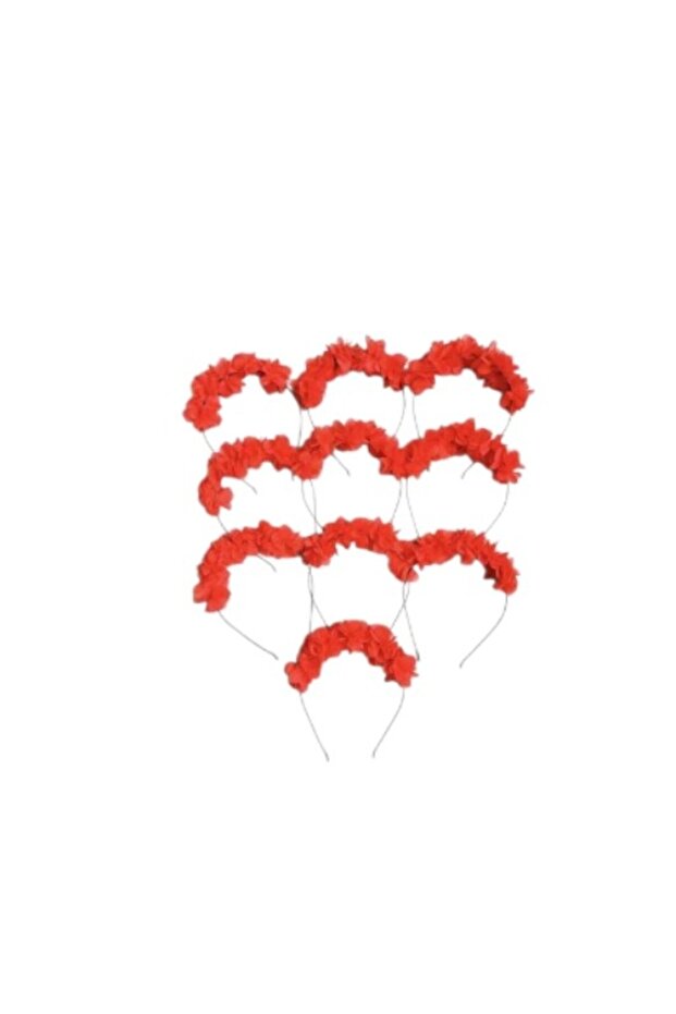 Bridesmaid Crown with Red Laser Flowers, Pack of 10