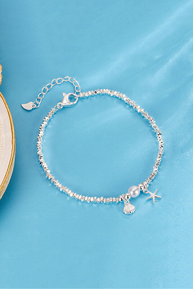 Pinterest Bracelet with Minimal Seashell and Starfish Figures