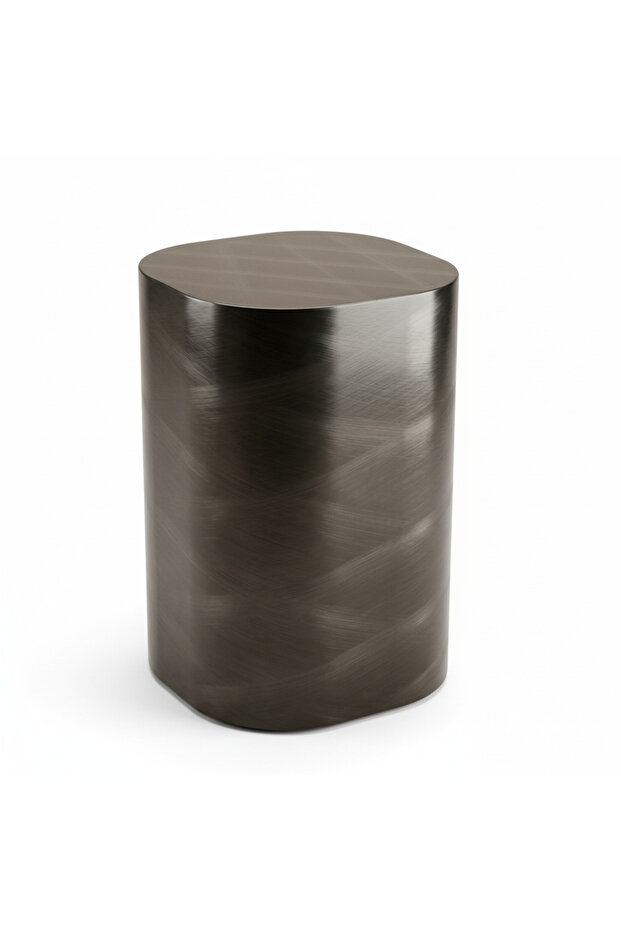 Mirley Modern Metal & Travertine Side Table