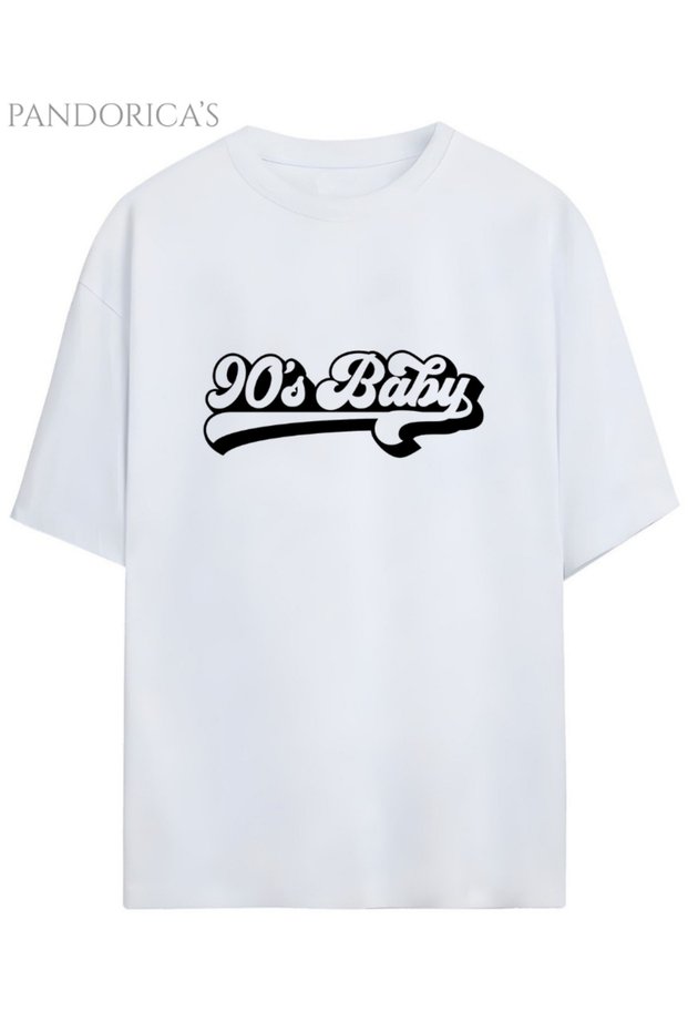 Pandorica's 90Lar "90's Baby" Written Printed Retro Design Series Unisex Cotton T-Shirt