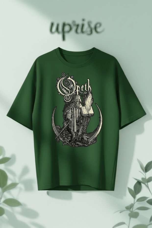 تي شيرت قطني كبير الحجم مطبوع عليه Opeth