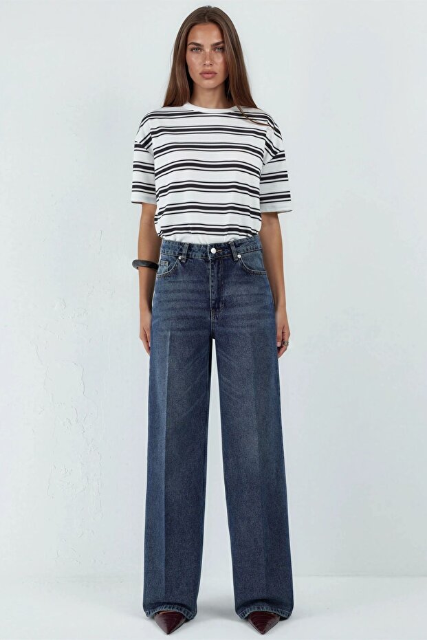 Weit geschnittene Raw-Denim-Hose - 7