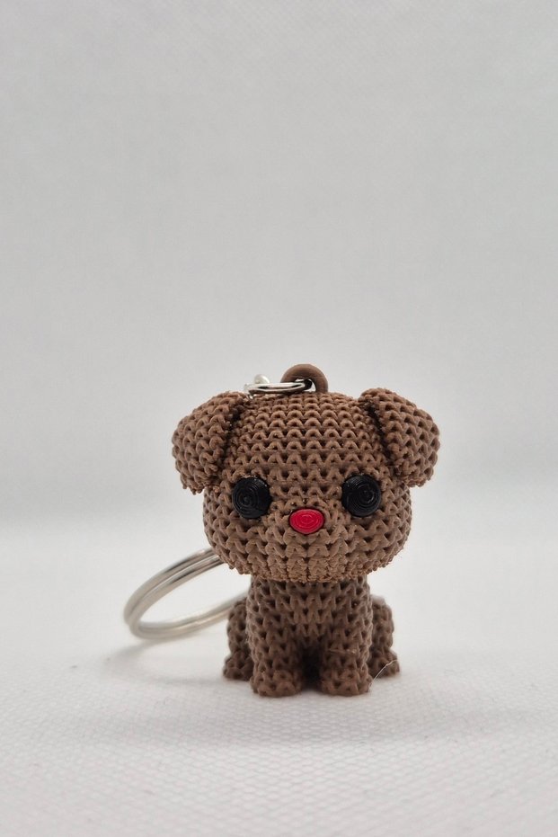 Knitted Patterned Dog Keychain