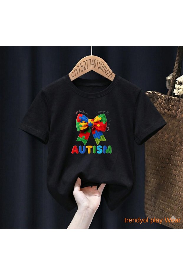Awareness Ribbon Printed 100% Children's Unisex T-Shirt 5 6 -7 8-9 10 -11 12 Years Old