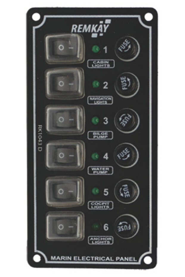 Tekne & Karavan 6lı Switch Sigorta Paneli