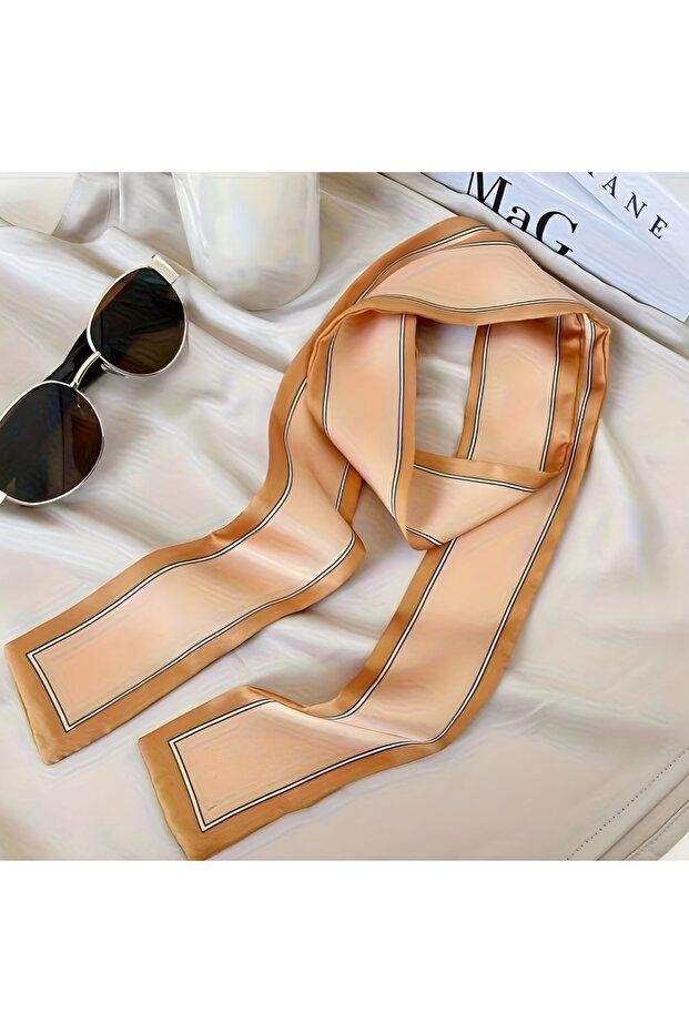 Thin Scarf for Women – Multi-Purpose Neck Shawl, Bag Accessory, Hair Band & Stylish Mini Shawl (88 cm)