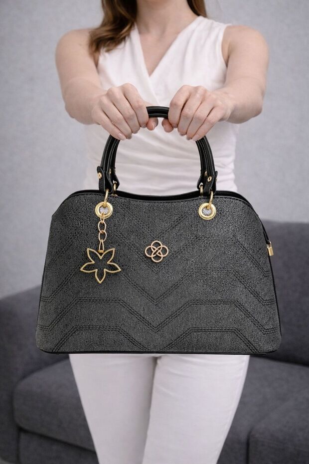 Women's Shoulder Bag with Two Compartments, Lined Interior, and Adjustable Shoulder Strap