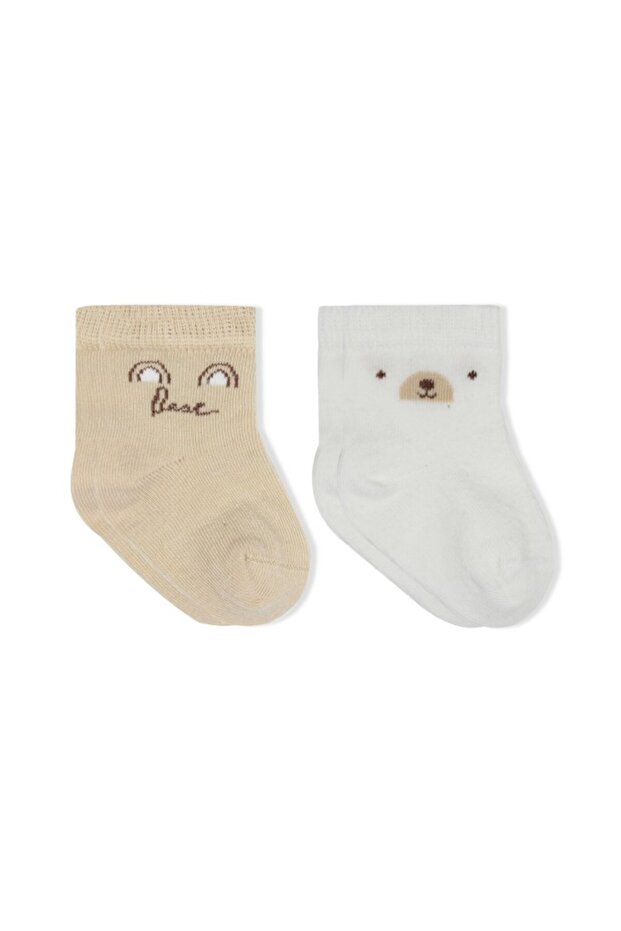 Combed Cotton Socks 2-Pack 10142 Beige Ecru