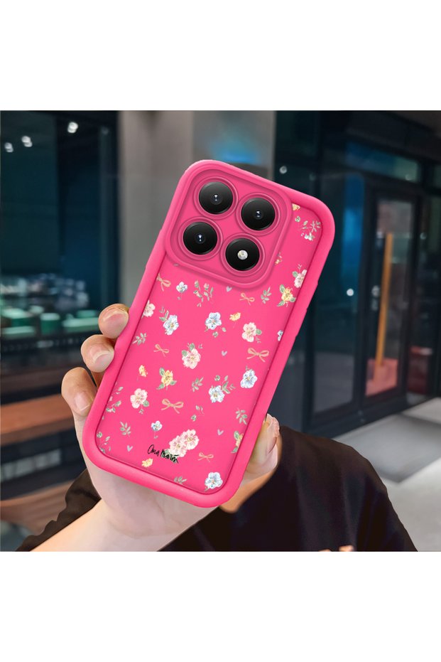 Xiaomi Mi 15t Compatible Pink Red Silicone Case Shockproof Camera Protection