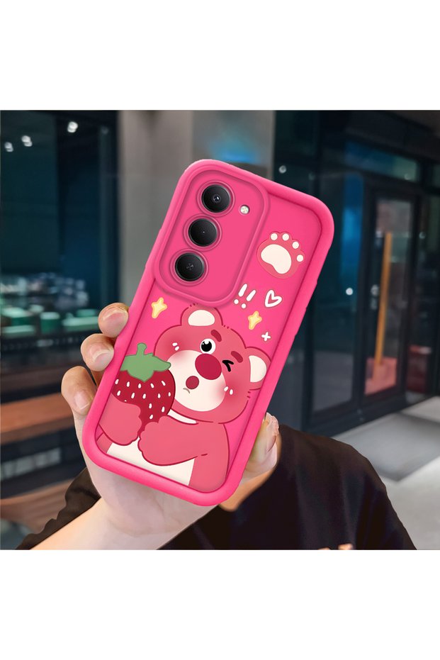 Xiaomi Redmi 15 4G/5G Compatible Pink Red Silicone Case Shockproof Camera Protection