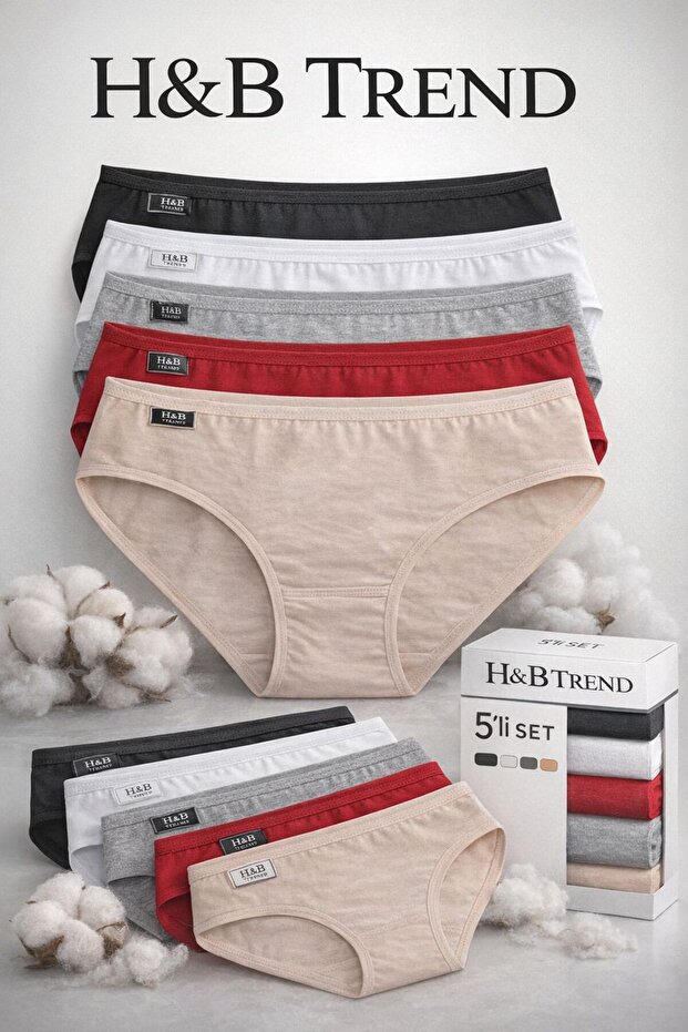 Women's Black 5-Pack Lycra Bato Panties High Waist Lifting 5 Color Options