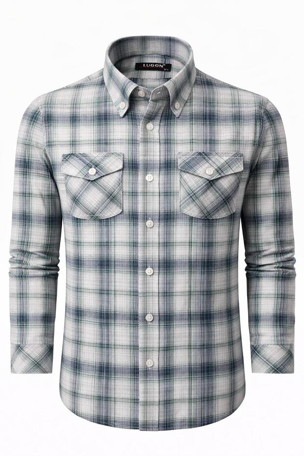 Lugon Classic Double Pocket Long Sleeve Men's Shirt 7615