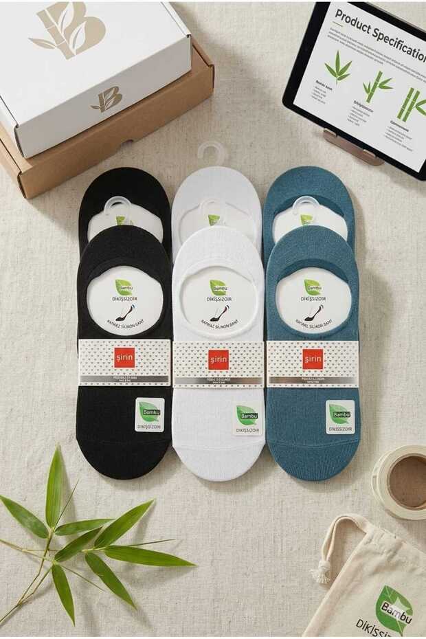 Pack of 12 Bamboo Seamless Invisible Ballerina Socks Set