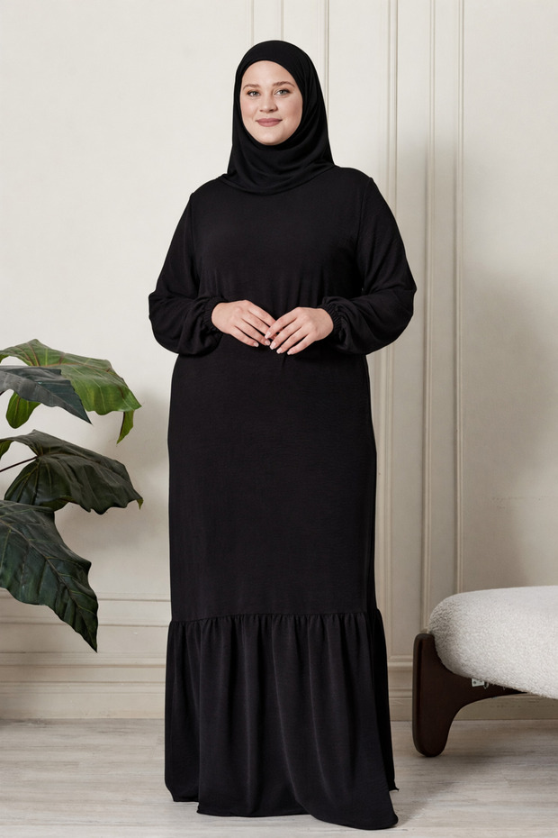 Summer Women's Plus Size Dress Pleated Women's Ayrobin Fabric Muslim Dress