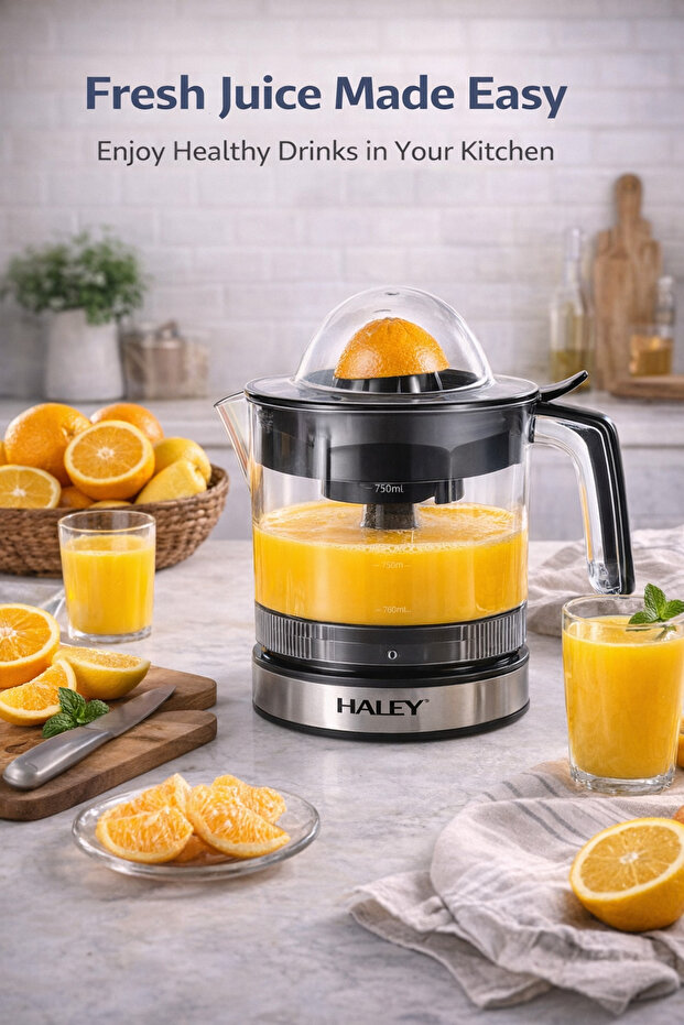 Electric Citrus Juicer 750ml Auto Press Juice Extractor Easy Clean Glass Jug