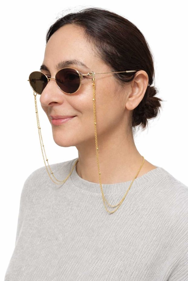 Gold Color Eyeglass Chain for Women | Stylish Metal Eyeglass Hanger Eyewear Accessory | Anti-Slip Holder Chain
