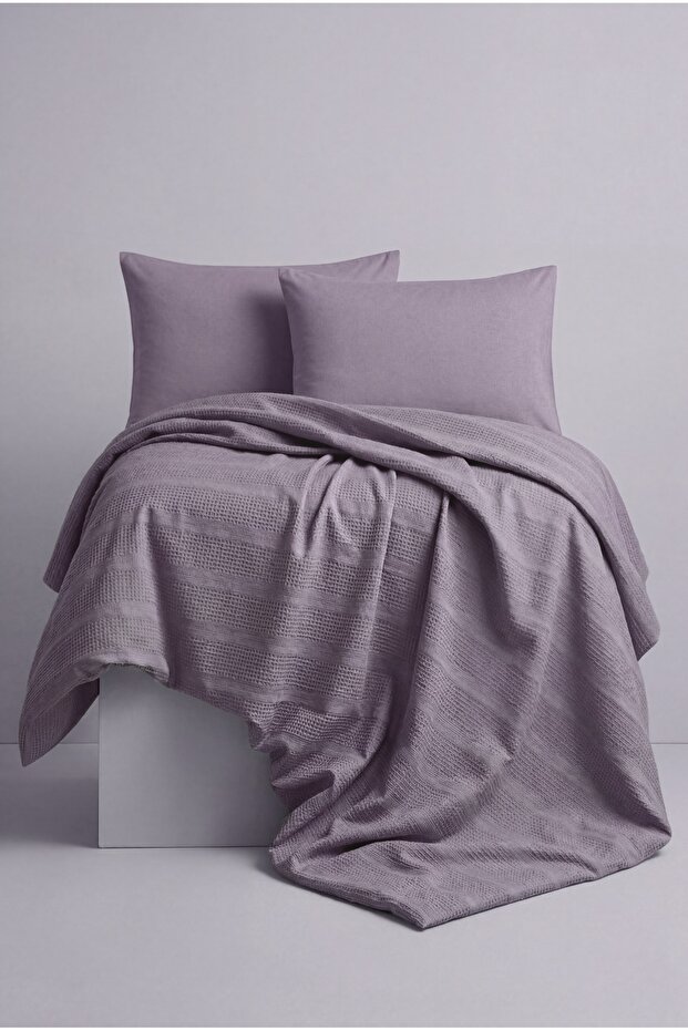 Soft 100% Cotton Double Pique Set - 200X220 cm Pique & Elastic Sheet Set