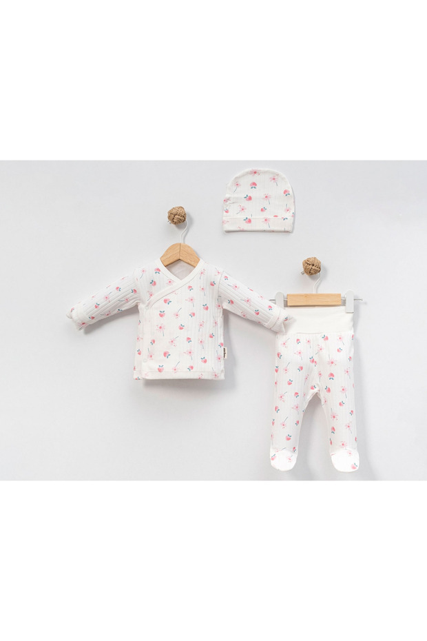 Floral Printed Baby Girl 3-Piece Bodysuit Set